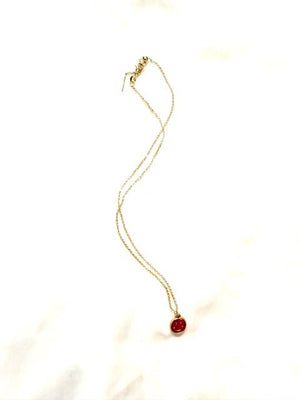 Pink Smiley Gold Plated Chain Necklace - The Collective Park City