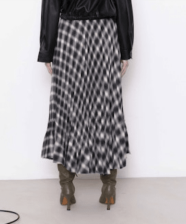 Plaid Pleated Midi Skirt - The Collective Park City