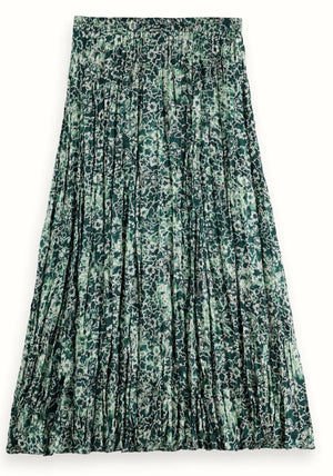 Pleated Floral Midi Skirt - The Collective Park City