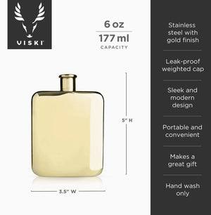 Polished Gold Plated Flask - The Collective Park City