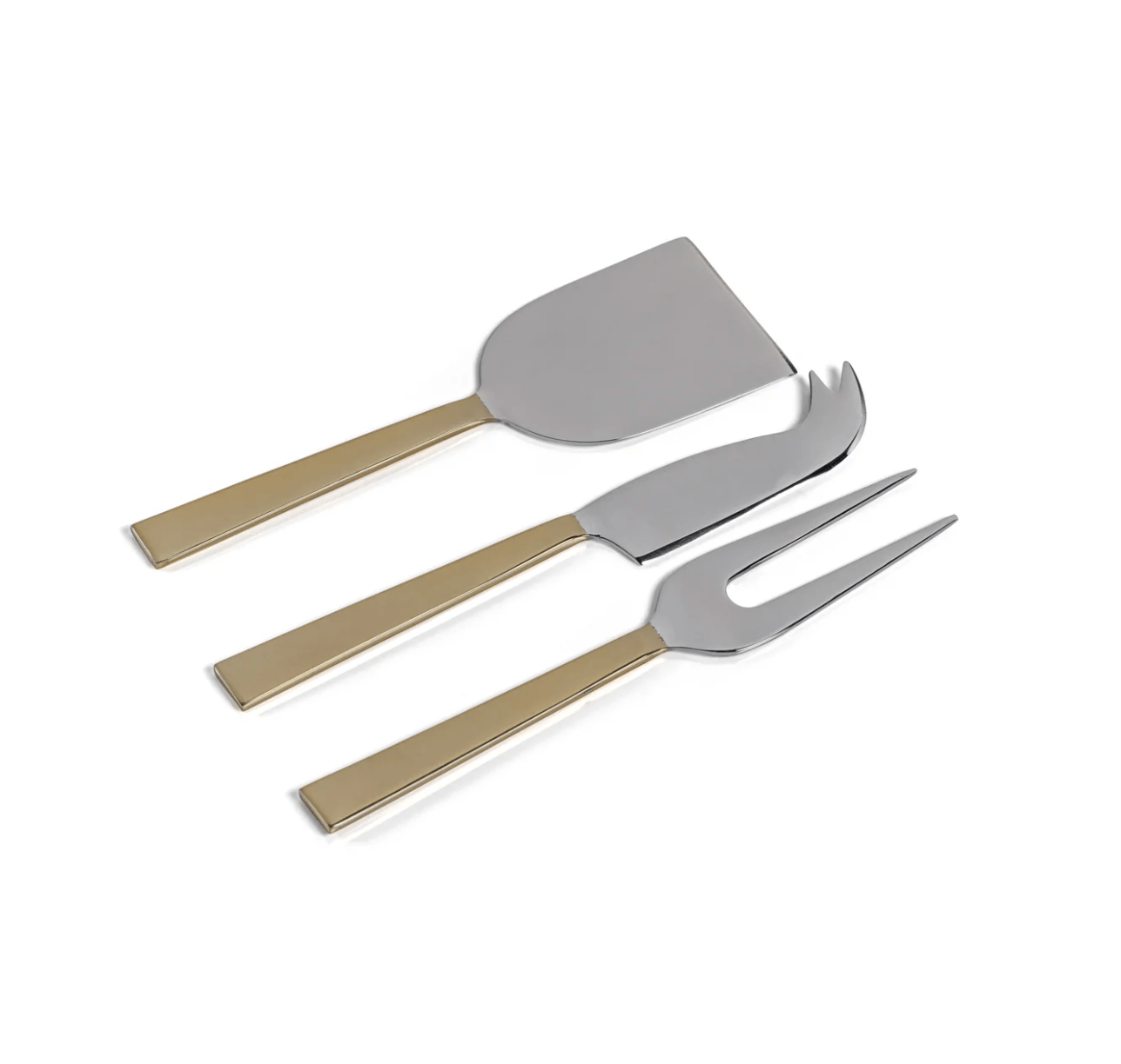 Polished Nickel and Gold Cheese Knife Set/3 - The Collective Park City