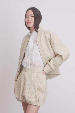 Ferril Leather Jacket - Beige