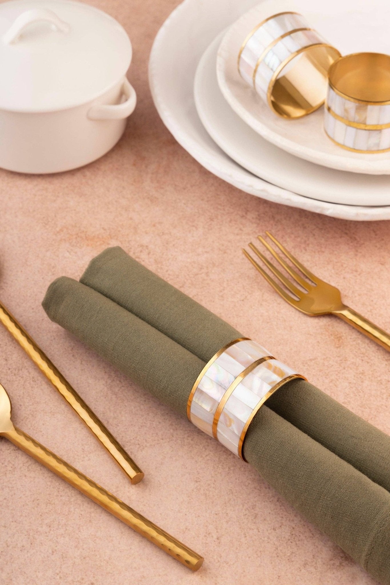 Primrose Napkin Rings: Ivory - The Collective Park City