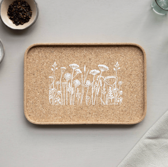 Printed Cork Tray - Flowers - The Collective Park City