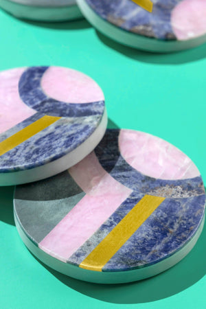 Provence Marble Coasters, Set of 4 - The Collective Park City