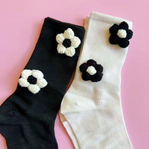 Puffy Daisy Embellished Socks - The Collective Park City
