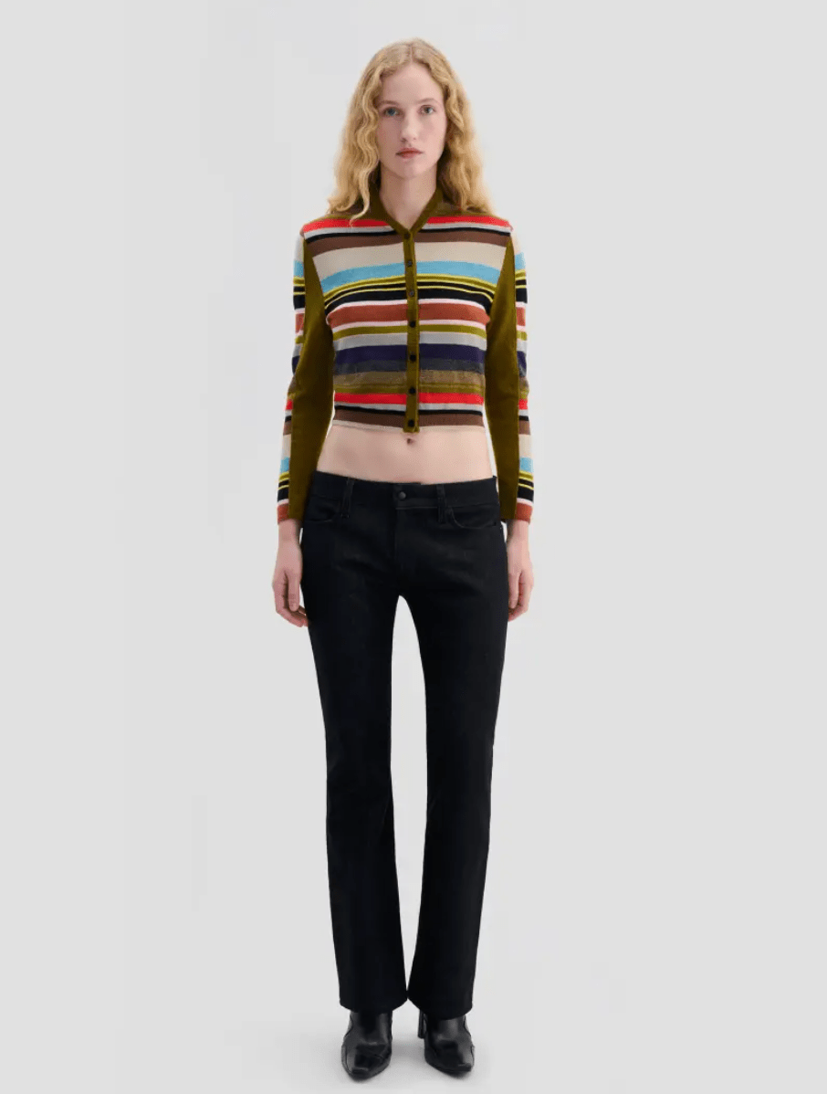Racer Striped Cropped Cardigan - The Collective Park City