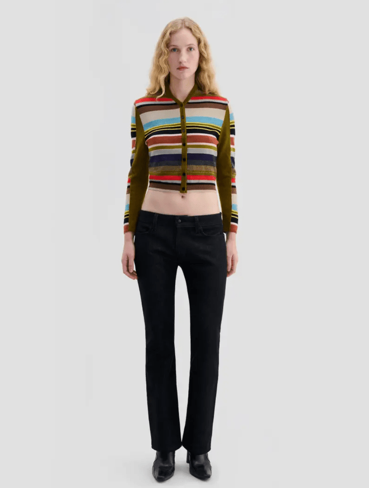 Racer Striped Cropped Cardigan - The Collective Park City
