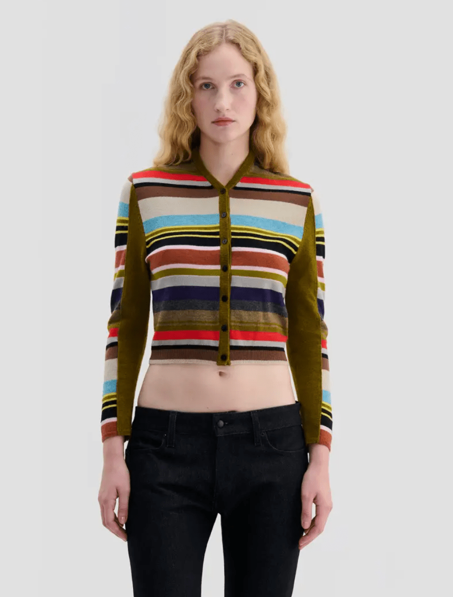 Racer Striped Cropped Cardigan - The Collective Park City