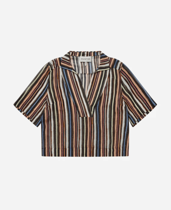 Rackley Striped V - neck Top - The Collective Park City