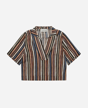 Rackley Striped V - neck Top - The Collective Park City