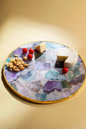 Radiance Agate & Gold Cheese Board, Large - The Collective Park City