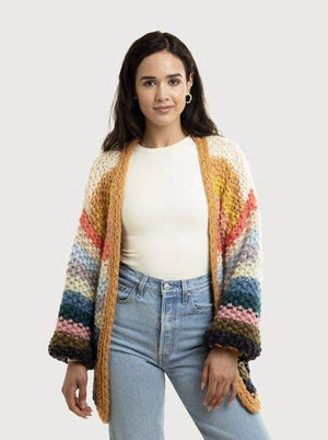 Rainbow Hand Knitted Cardigan - The Collective Park City