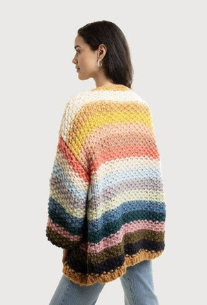Rainbow Hand Knitted Cardigan - The Collective Park City
