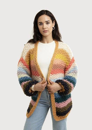 Rainbow Hand Knitted Cardigan - The Collective Park City