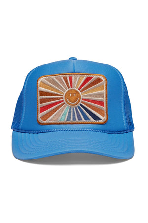 Rays Of Happy Trucker Hat - Blue - The Collective Park City