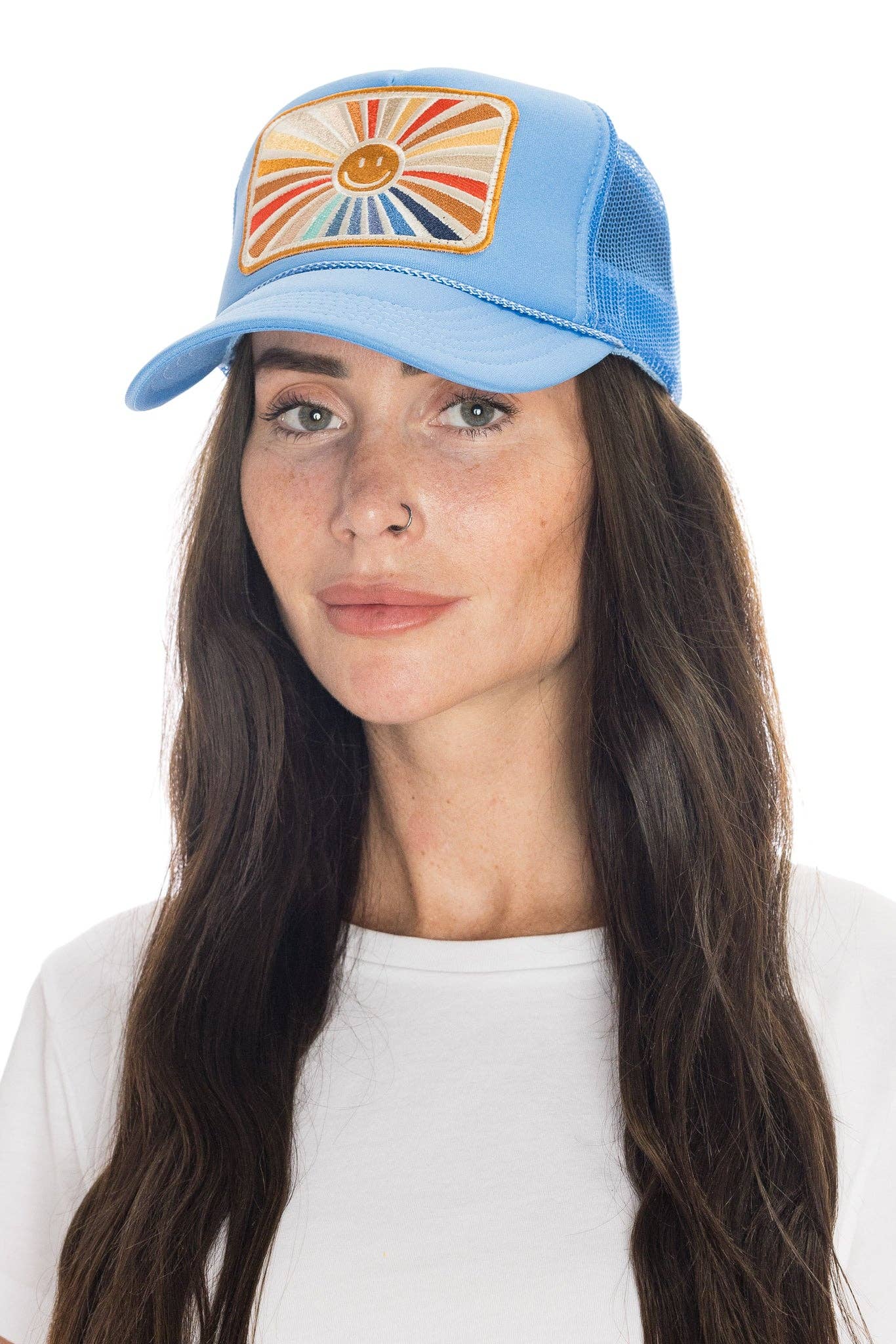 Rays Of Happy Trucker Hat - Blue - The Collective Park City
