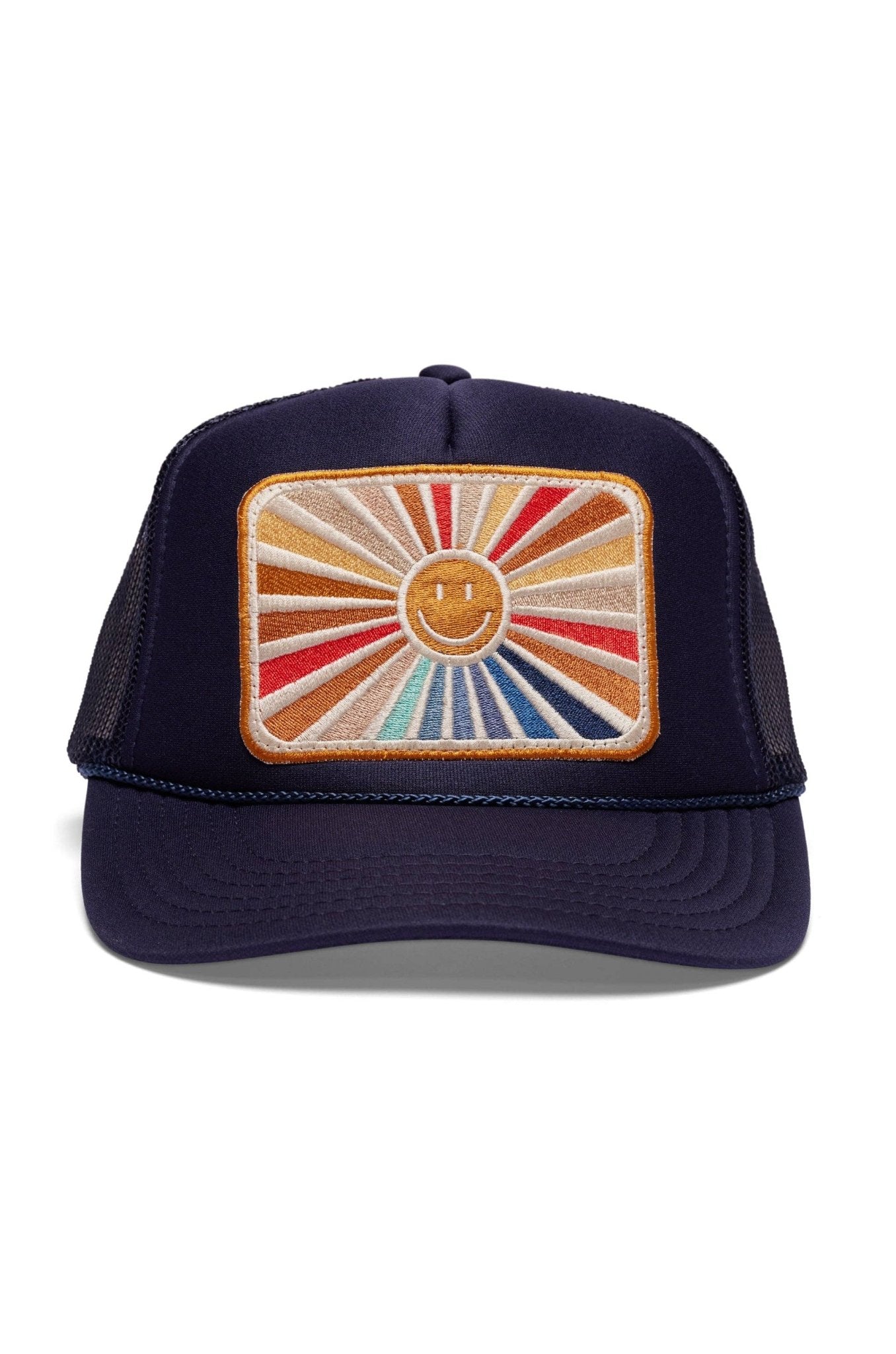 Rays Of Happy Trucker Hat Navy - The Collective Park City