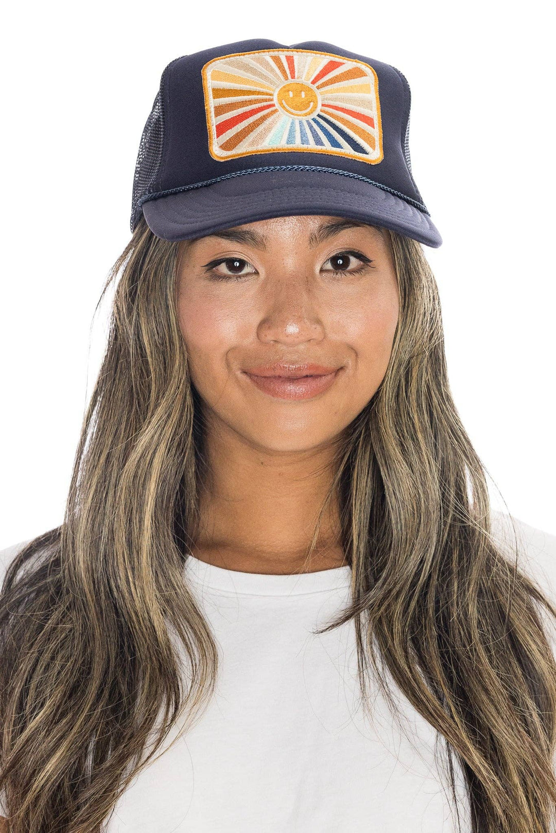 Rays Of Happy Trucker Hat Navy - The Collective Park City