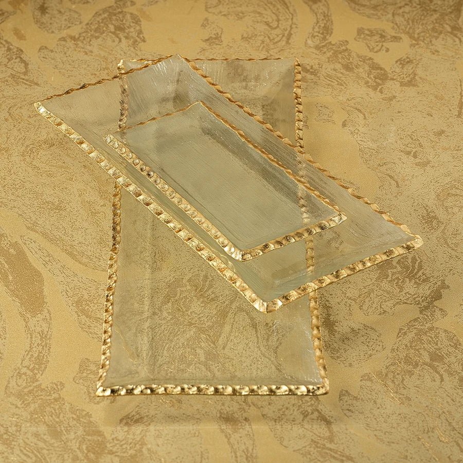 Rectangle Tray with Gold Rim - 19.75" - The Collective Park City