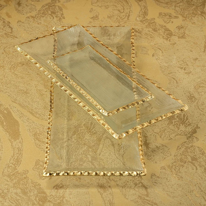 Rectangle Tray with Gold Rim - 19.75" - The Collective Park City
