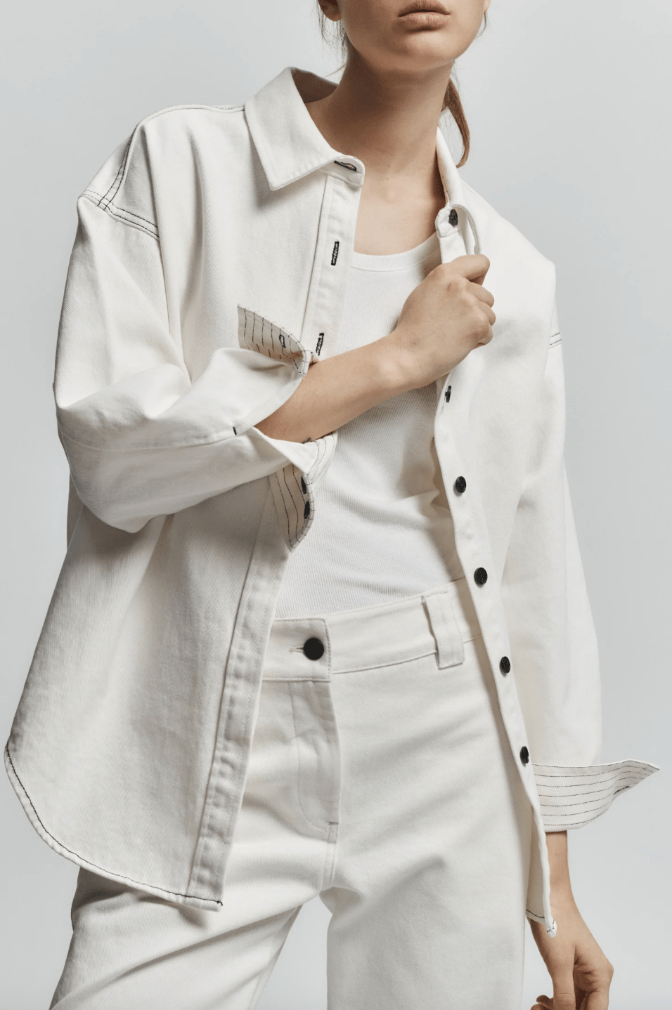 Reid Denim Button Down Top - The Collective Park City