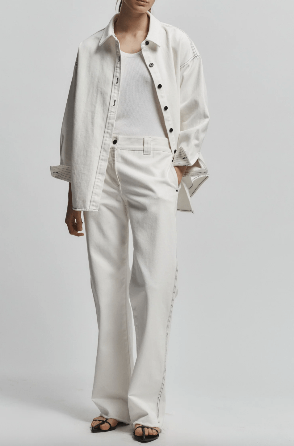 Reid Denim Button Down Top - The Collective Park City