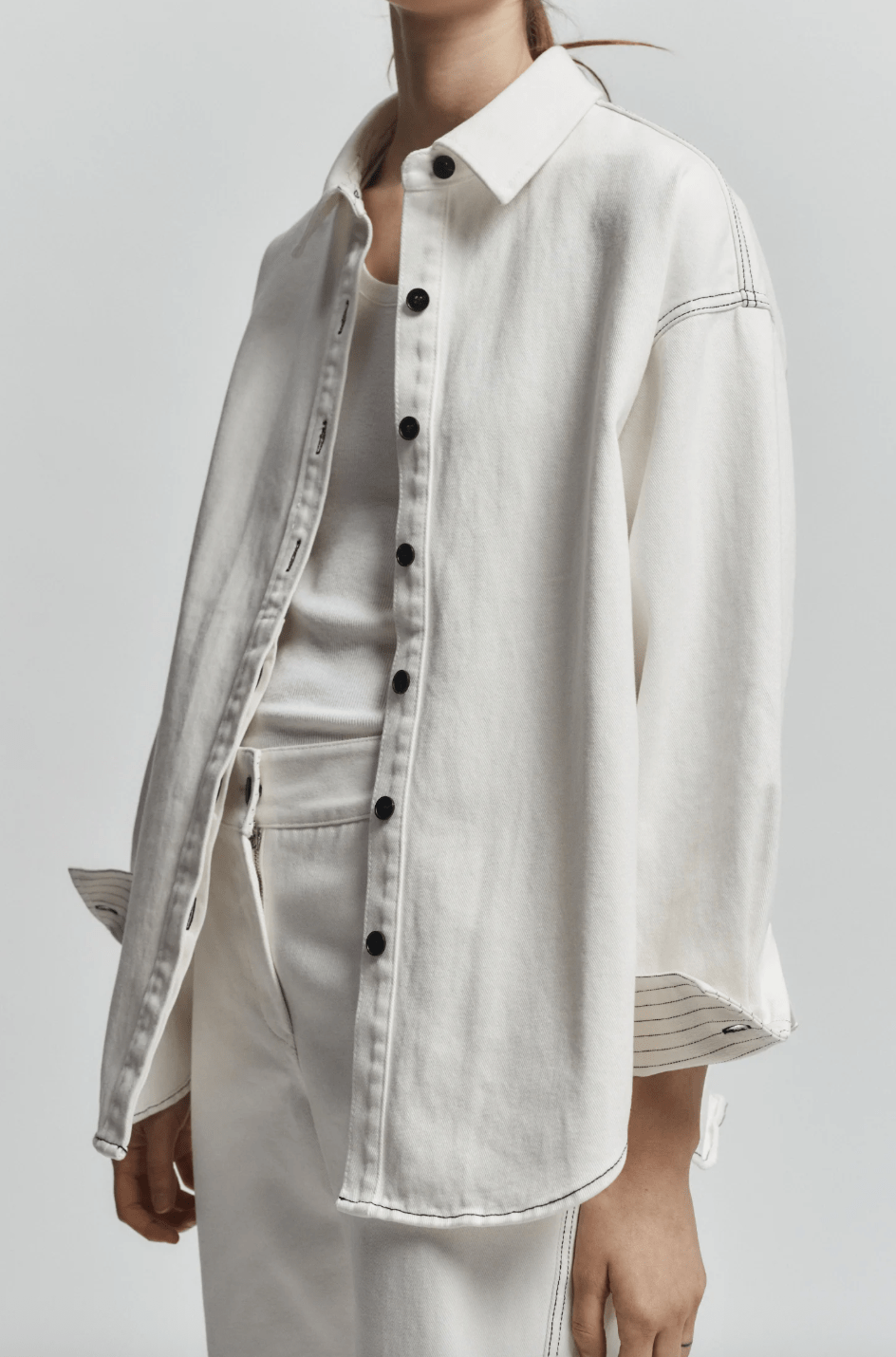 Reid Denim Button Down Top - The Collective Park City