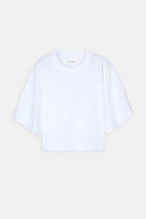Relaxed Fit Cropped Tee - White - The Collective Park City