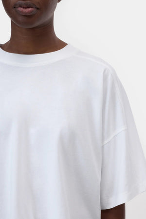 Relaxed Fit Cropped Tee - White - The Collective Park City