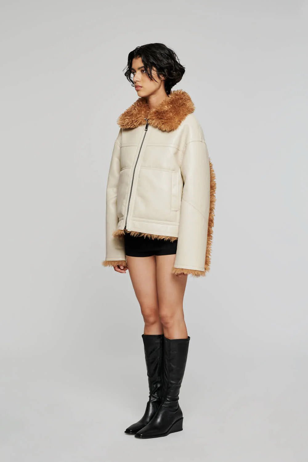 Reversible Short ECO Shearling Jacket - The Collective Park City