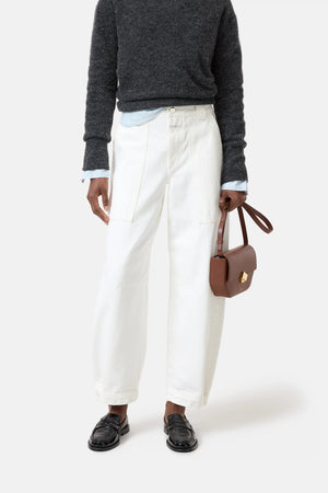Rhannon Barrel Leg Pant - Ivory - The Collective Park City