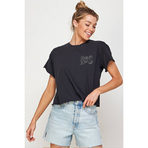 'RIDE OR DIE' Vintage Graphic Tee - Cropped - The Collective Park City
