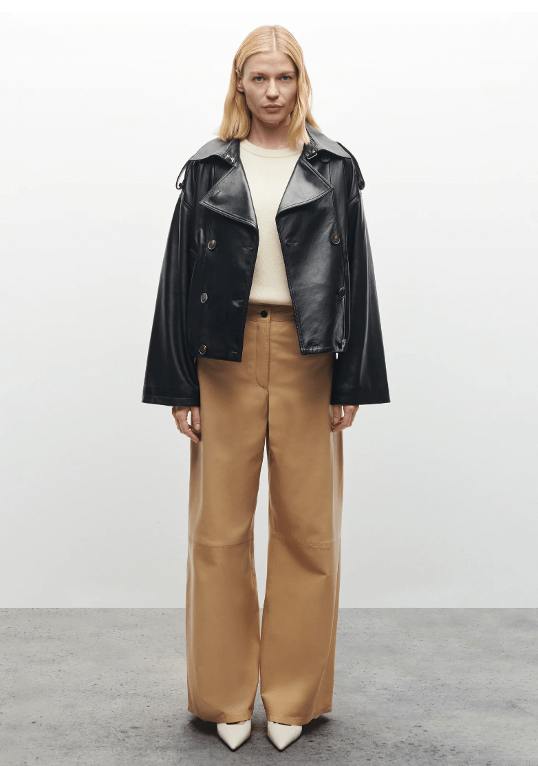 Rima Cropped Leather Trench - The Collective Park City