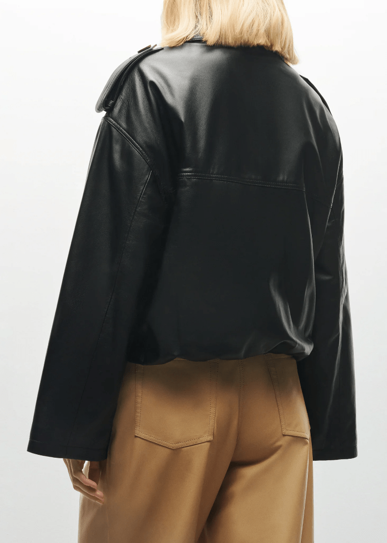Rima Cropped Leather Trench - The Collective Park City