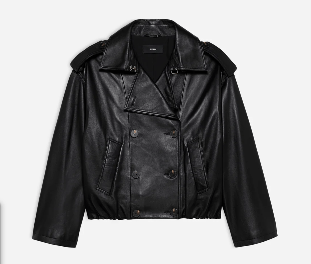 Rima Cropped Leather Trench - The Collective Park City