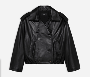 Rima Cropped Leather Trench - The Collective Park City