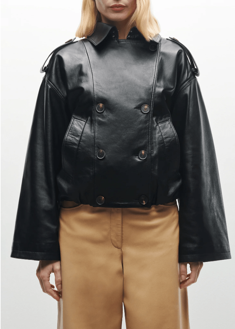Rima Cropped Leather Trench - The Collective Park City