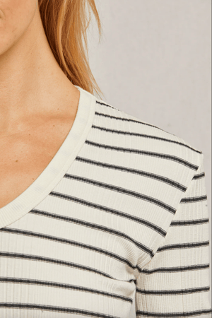 Robyn Rib Luxe L/S Striped Top - The Collective Park City