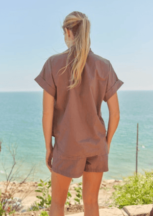 Rolled Sleeve Button Down - Mushroom - The Collective Park City