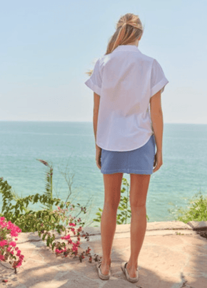 Rolled Sleeve Button Down - Optic White - The Collective Park City
