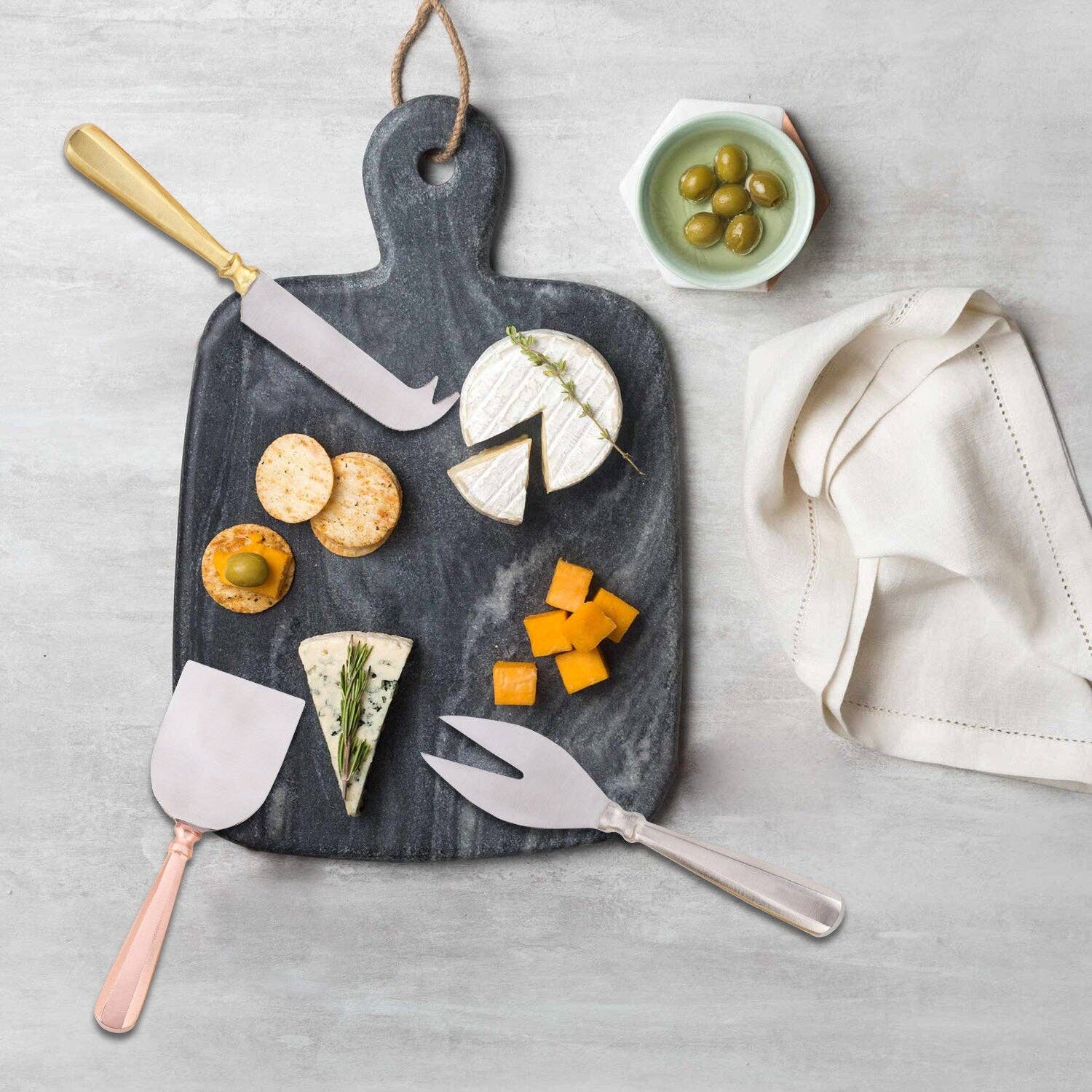 Rose Gold, Silver and Gold Cheese Knife Set - The Collective Park City