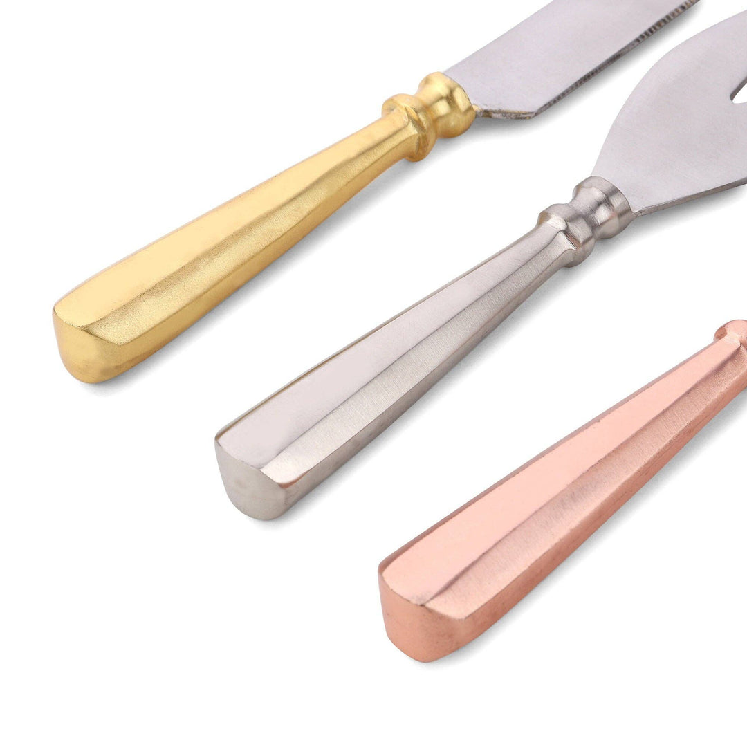 Rose Gold, Silver and Gold Cheese Knife Set - The Collective Park City