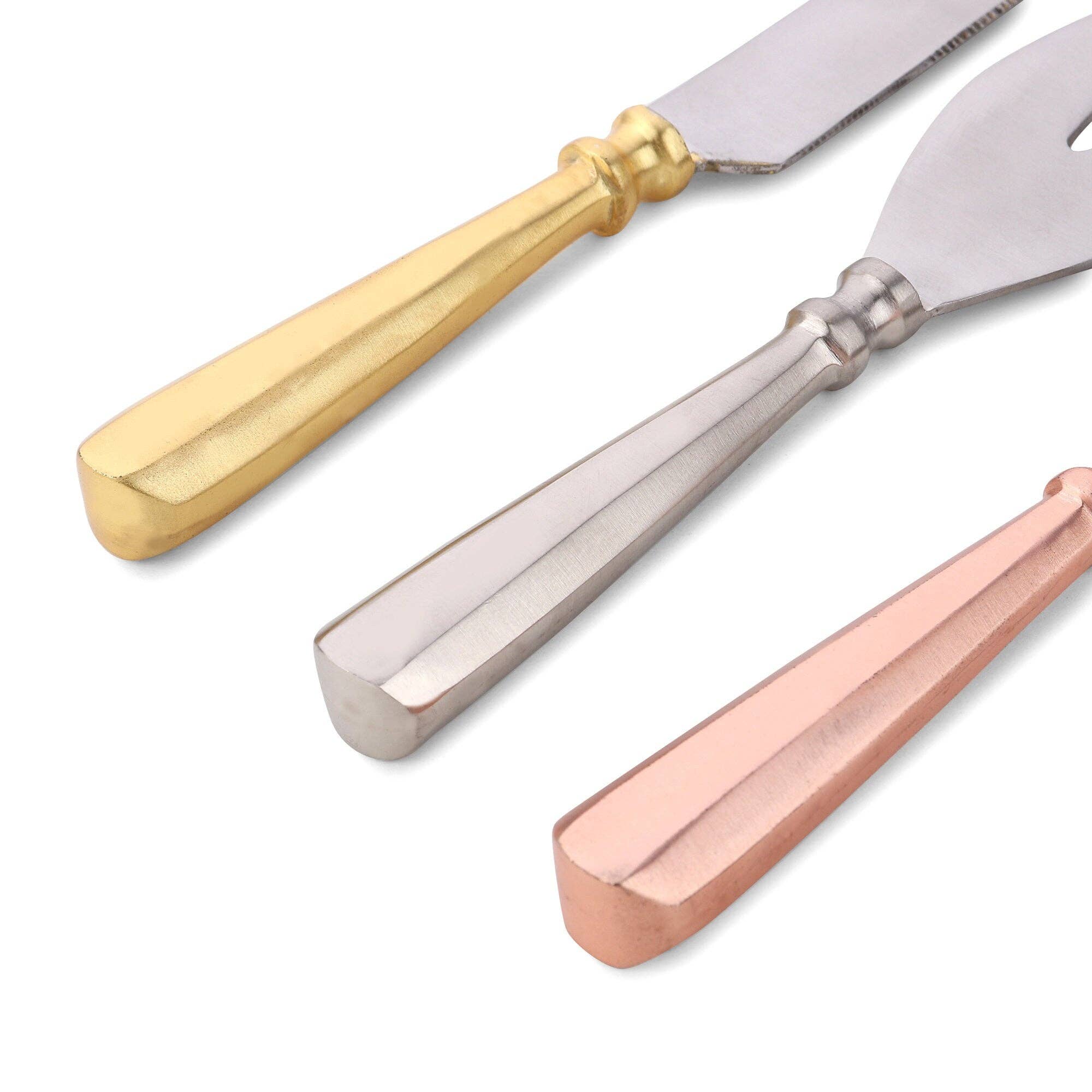 Rose Gold, Silver and Gold Cheese Knife Set - The Collective Park City
