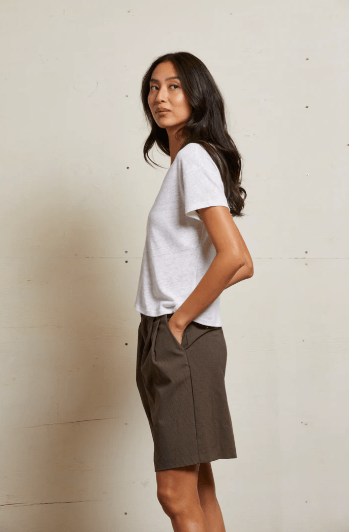 Rosie Linen Jersey V - Neck Tee - The Collective Park City