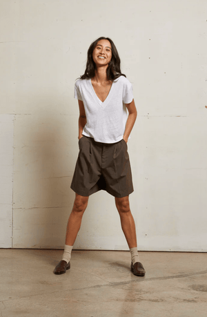 Rosie Linen Jersey V - Neck Tee - The Collective Park City