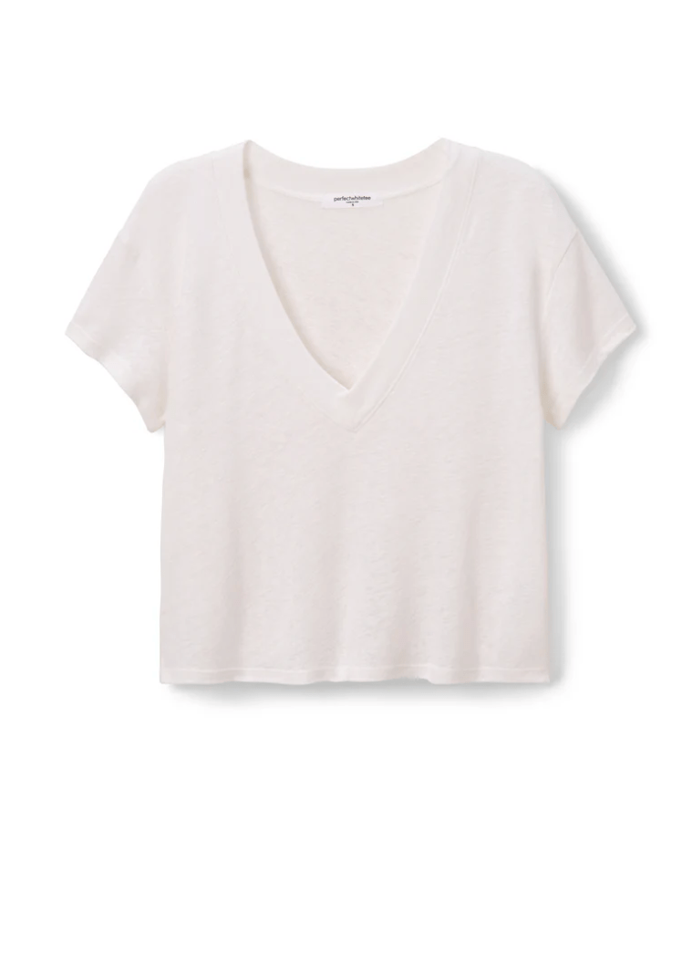 Rosie Linen Jersey V - Neck Tee - The Collective Park City