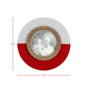 Round Bobber Picture Frame - 4x4 Red Lake - The Collective Park City