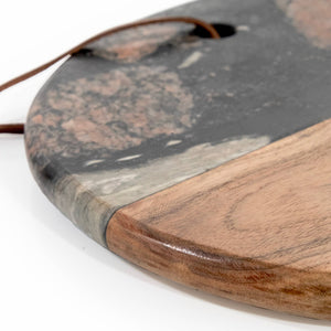 Round Marble & Acacia Wood Charcuterie Board - The Collective Park City