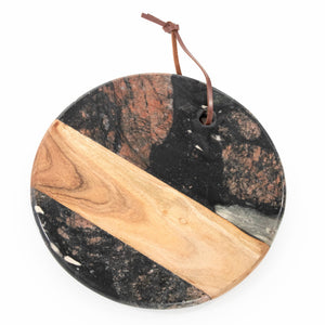 Round Marble & Acacia Wood Charcuterie Board - The Collective Park City